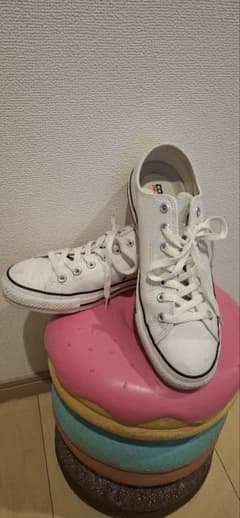 CONVERSEオールスターレザーホワイトローカットスニーカー即購入OKのサムネイル