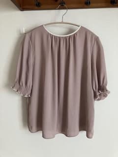 LES MUES Femme 半袖ブラウス シャーリング袖　M ベージュのサムネイル