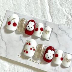 さくらんぼネイル❁⃘*.゜3Dうさぎのサムネイル