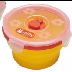 【新品】ミッフィー シリコン 折りたたみ容器 タッパー 食器 電子レンジ対応のサムネイル