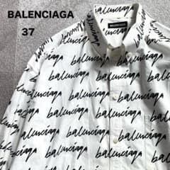鑑定済☆バレンシアガ オーバーサイズ ロゴ 長袖シャツ メンズ