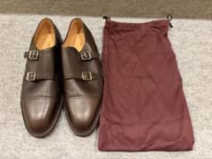 JOHNLOBB WILLIAM ダブルモンク シボ革 純正ラバーソール JOHNLOBB WILLIAM ダブルモンク シボ革 純正ラバーソール - メルカリ