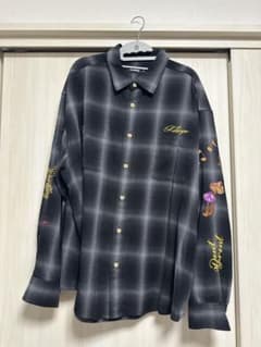 XLARGE オンブレチェック 刺繍 長袖シャツのサムネイル