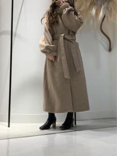 LA BELLE ETUDE ブッファンスリーブロングコート ヘリンボーン - メルカリ