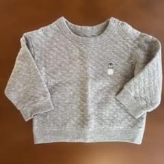 UNIQLOグレー キルティング トレーナー ペンギン刺繍　80のサムネイル