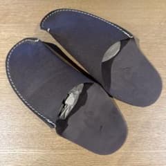 Cp Slippers ルームシューズ ダークブラウン レザーのサムネイル