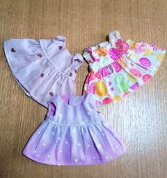 メルちゃんサイズ　ワンピース3着セット　ハンドメイド　匿名配送