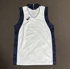 ASICS アシックス ゲームシャツ ノースリーブ 白紺のサムネイル