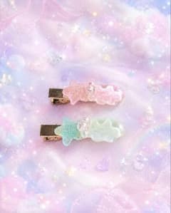 ヘアピン キッズ 星 ゆめかわ ヘアアクセサリー 姉妹 おそろい ピンク 水色のサムネイル