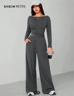 SHEIN PETITE グレー セットアップのサムネイル