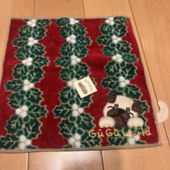 GuGu World パグ タオルハンカチ クリスマス柄