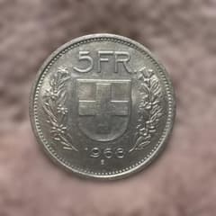 外国コイン 1968年 スイス 5フラン 硬貨 - メルカリ