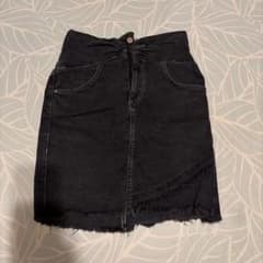 ZARA デニム ミニスカート ブラック Sのサムネイル