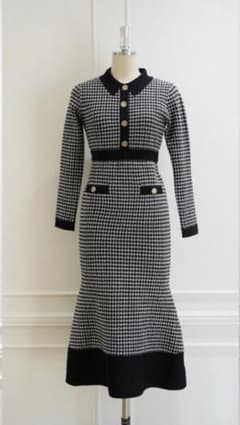 Buckingham Houndstooth Knit Dressのサムネイル