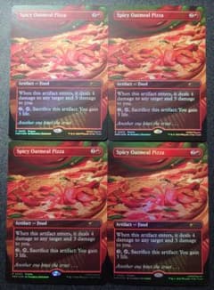 mtg 稀少 フルFOIL 4枚セット ピリ辛オートミールピザ プロモ tmt mtg 稀少 フルFOIL 4枚セット ピリ辛オートミールピザ プロモ tmt