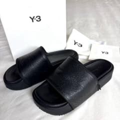 極美品】Y-3 ワイスリー スライドサンダル 28.5cm ブラック レザー 