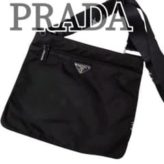 PRADA プラダ ショルダーバッグ サコッシュ ナイロン 黒 三角ロゴ 白