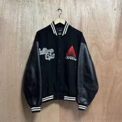 ADVAN スタジャン ブラック/レッド　袖レザー 希少【ADVAN アドバン】vintage ロゴ 刺繍/袖レザー/スタジャン - メルカリ