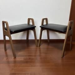 【安井家具】RUBY STOOL 木製スツール 黒 合成皮革　2ケセット 安井家具】RUBY STOOL 木製スツール 黒 合成皮革 2ケセット - メルカリ
