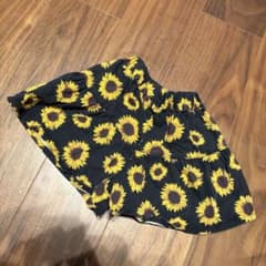 GU ひまわり柄 ショートパンツ 黒 ブラック 向日葵 110