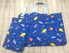宇宙と海洋生物柄レッスンバッグセットのサムネイル