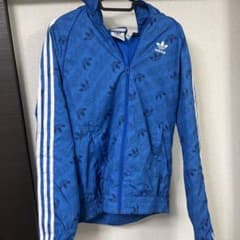 adidas 青 フード付き ナイロンジャケット XSのサムネイル