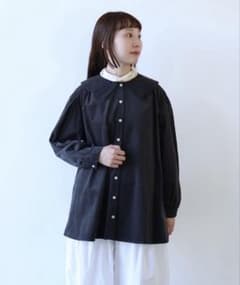 21Wシャツコール　角衿ギャザーブラウスのサムネイル