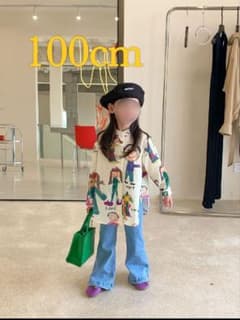落書き風 長袖シャツ 100cmのサムネイル