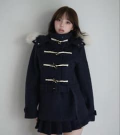 試着のみandmary Nicole fur belt jacket navy - メルカリ