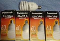 4個セットPanasonic パルックボール 電球形蛍光灯 60形 E17 - メルカリ