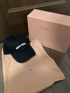 MIU MIU 뮤뮤 베이스볼 캡 블랙 로고