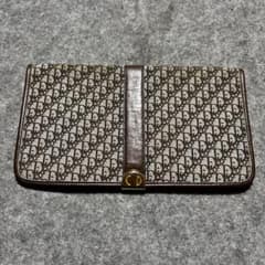 Dior 総柄　トロッター　レザー　札入れ　長財布 ブラウン vintage Dior 総柄 トロッター レザー 札入れ 長財布 ブラウン vintage - メルカリ