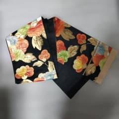 花柄 袋帯 黒金赤青緑のサムネイル