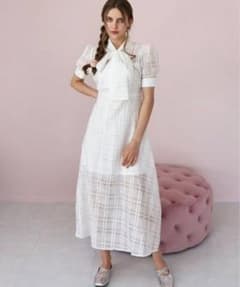 TITTY&CO. シアーチェックリボンワンピースのサムネイル