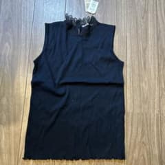 ピュアルセシン　レースネック タンクトップ ブラックのサムネイル