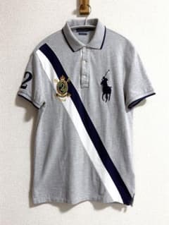ポロラルフローレン ビッグポニー ポロシャツ グレー S SWAG Y2K