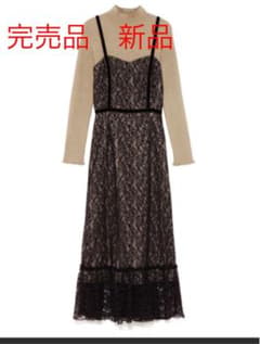 完売品　リリーブラウンワンピース　ブラウンのサムネイル
