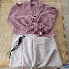 ミルグレープ　シャツ　スリットロングスカートセットのサムネイル