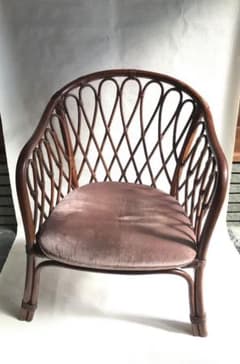 アンティーク 籐椅子 ラタンチェア 昭和中期 1950年代 古家具 籐編