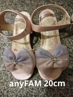 anyFAM リボン　サンダル　ピンク　ビジュー　20cmのサムネイル