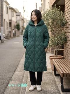 Sybilla シビラ キルティング ロングダウンコート グリーン フード付