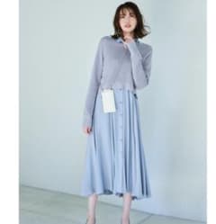 新品ショートニット×シャツワンピースセットのサムネイル