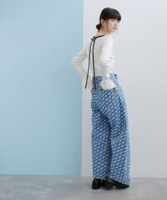 アダムエロペ　（サステナブル）パイピングネックリブプルオーバーのサムネイル