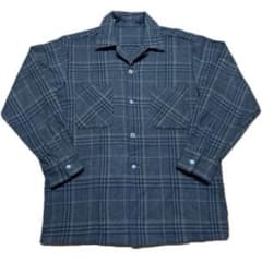 50s~60s ウールシャツ 貝ボタン シェルボタン 好配色 深緑のサムネイル
