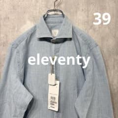 新品定価4.3万】eleventy イレブンティ 長袖シャツ ブルー 39 - メルカリ