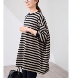 ONIT/オニット 別注OVERSIZE BORDER LS　ベージュ ≪追加≫ONIT/オニット 別注OVERSIZE BORDER LS（Tシャツ／カットソー