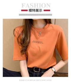 ラスト１枚⭐新品⭐　Tシャツ　オレンジ　Lのサムネイル