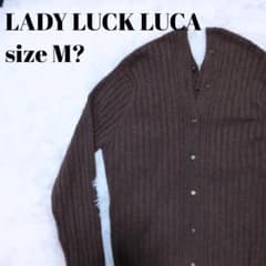 LADY LUCK LUCA レディラックルカ リブカーディガン ブラウン Mのサムネイル