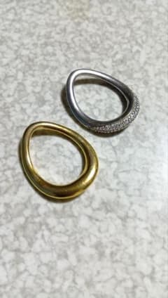 ジョージ・ジェンセン オフスプリング指輪18K＆シルバー925パヴェ 