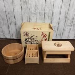 北海道産えぞ松材　お風呂屋さんセット　風呂椅子　桶　石鹸　木製 北海道産えぞ松材 お風呂屋さんセット 風呂椅子 桶 石鹸 木製